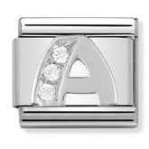 Nomination Composable Classic Link 330301/01 Letter A with CZ in 925 Silver